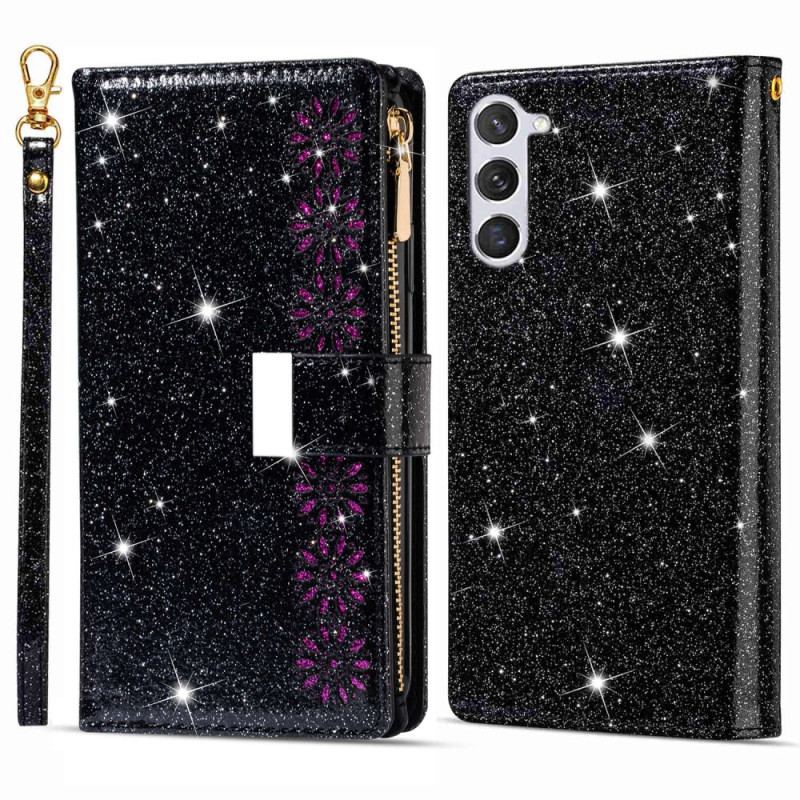 Etui Folio Samsung Galaxy S24 Plus 5g Cekiny Z Paskami Etui Ochronne