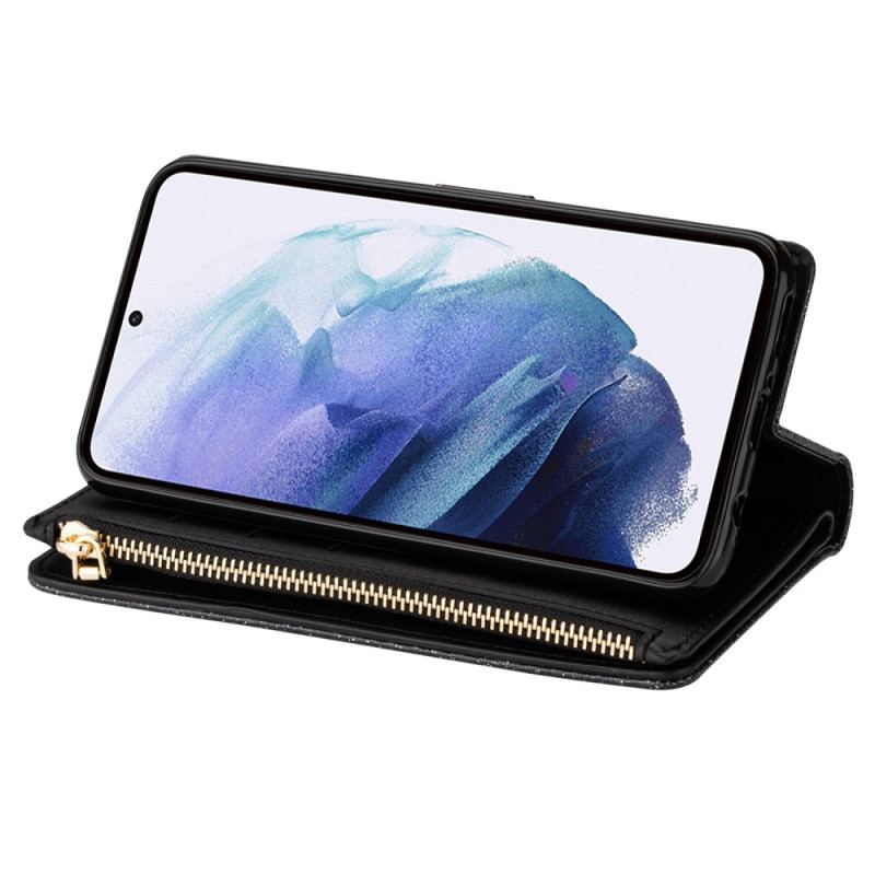 Etui Folio Samsung Galaxy S24 Plus 5g Cekiny Z Paskami Etui Ochronne