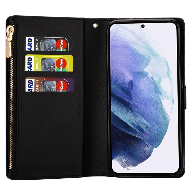 Etui Folio Samsung Galaxy S24 Plus 5g Cekiny Z Paskami Etui Ochronne