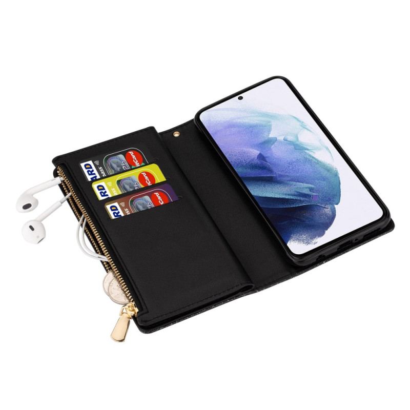 Etui Folio Samsung Galaxy S24 Plus 5g Cekiny Z Paskami Etui Ochronne