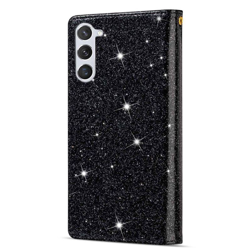 Etui Folio Samsung Galaxy S24 Plus 5g Cekiny Z Paskami Etui Ochronne