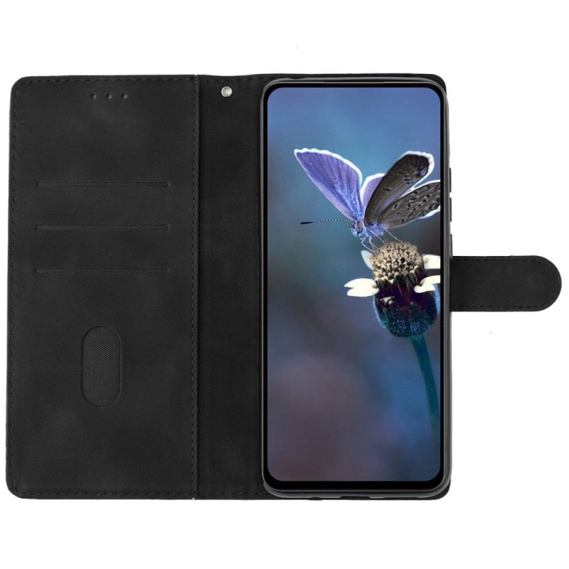 Etui Folio Samsung Galaxy S24 Plus 5g Drukowane Kwiaty I Smycz Etui Ochronne