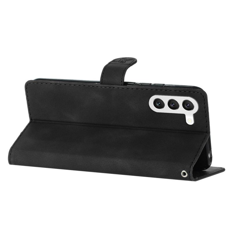 Etui Folio Samsung Galaxy S24 Plus 5g Drukowane Kwiaty I Smycz Etui Ochronne