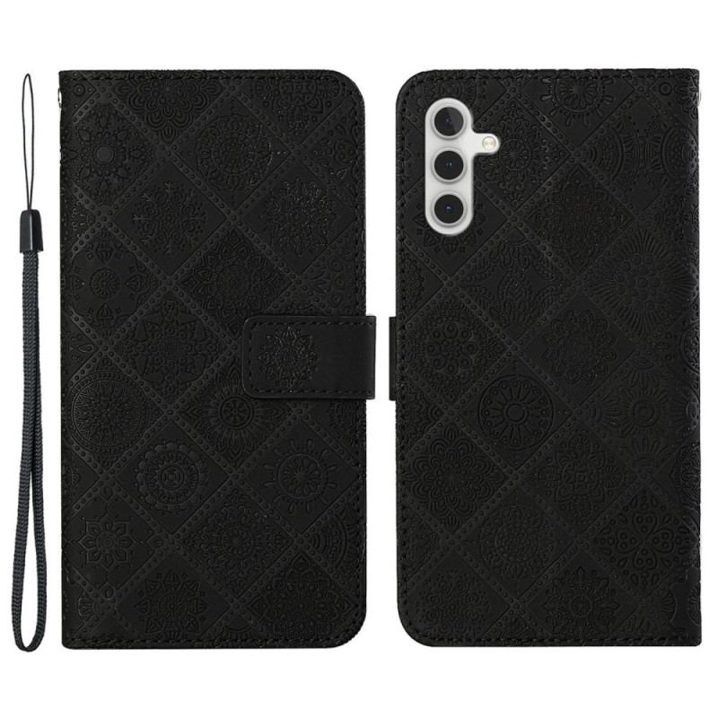 Etui Folio Samsung Galaxy S24 Plus 5g Etniczne Kwiaty Etui Ochronne