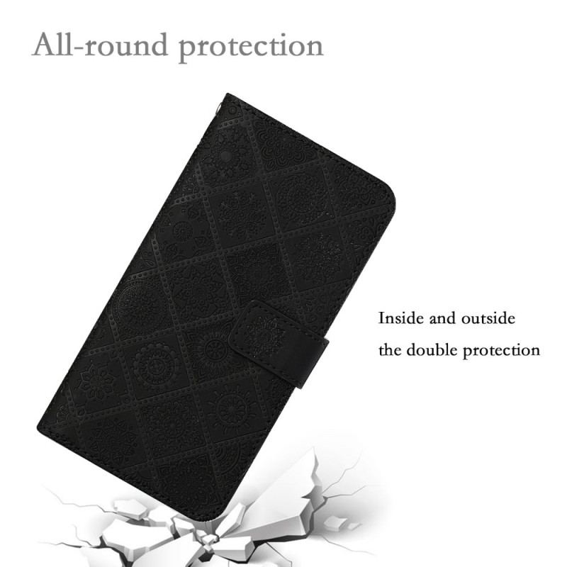 Etui Folio Samsung Galaxy S24 Plus 5g Etniczne Kwiaty Etui Ochronne