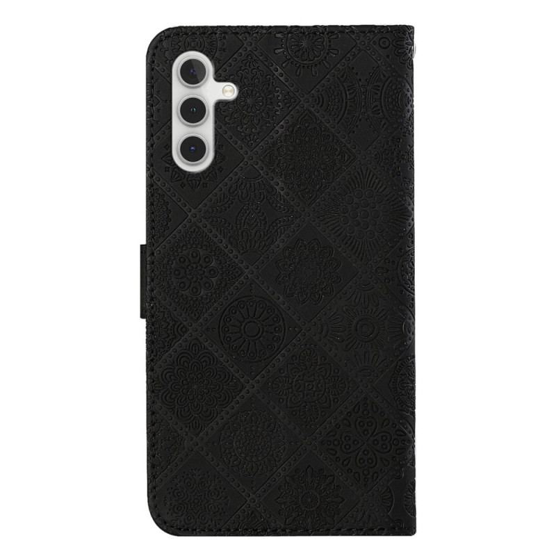 Etui Folio Samsung Galaxy S24 Plus 5g Etniczne Kwiaty Etui Ochronne