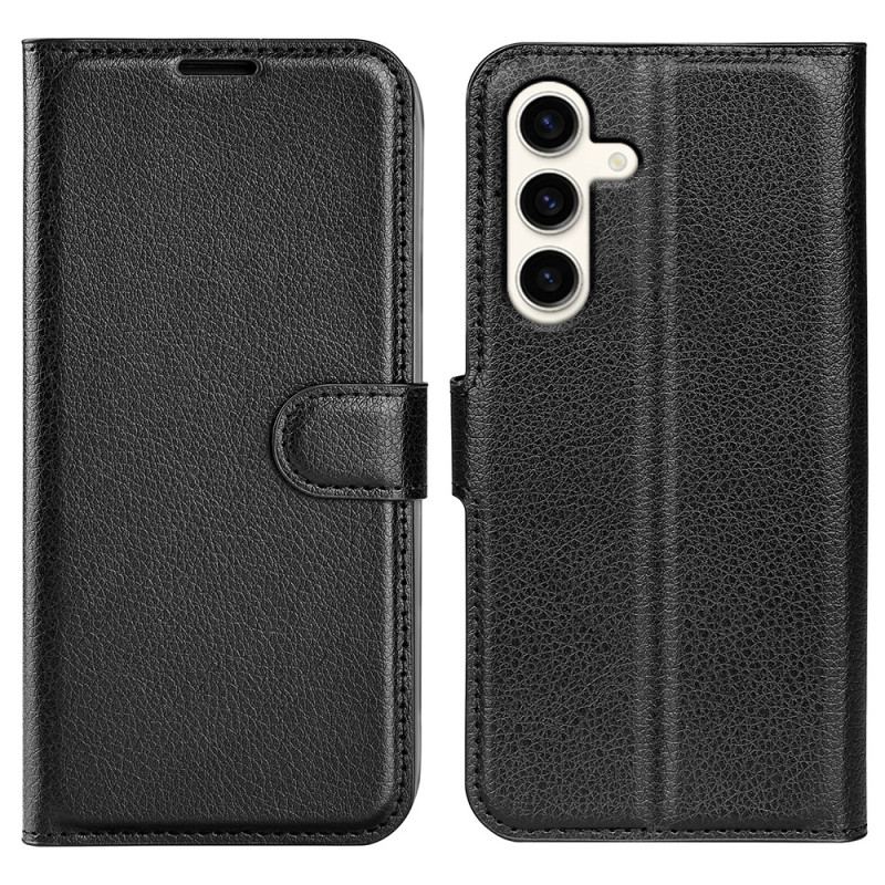 Etui Folio Samsung Galaxy S24 Plus 5g Klasyczna Sztuczna Skóra Litchi Etui Ochronne