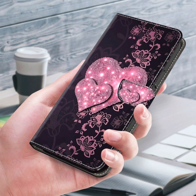 Etui Folio Samsung Galaxy S24 Plus 5g Koronkowe Serca