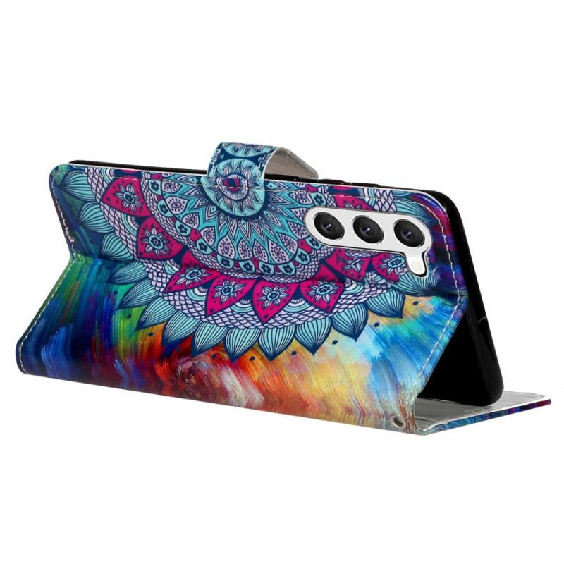 Etui Folio Samsung Galaxy S24 Plus 5g Kwiat Mandali Z Paskiem Etui Ochronne