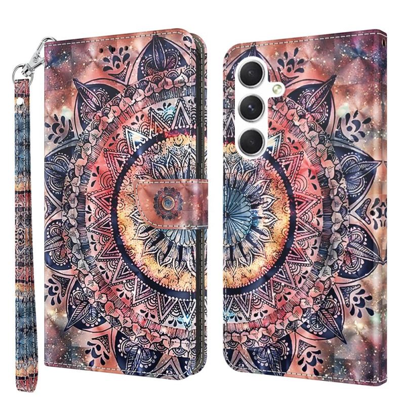 Etui Folio Samsung Galaxy S24 Plus 5g Mandala W Odcieniach CZerwieni Z Paskiem