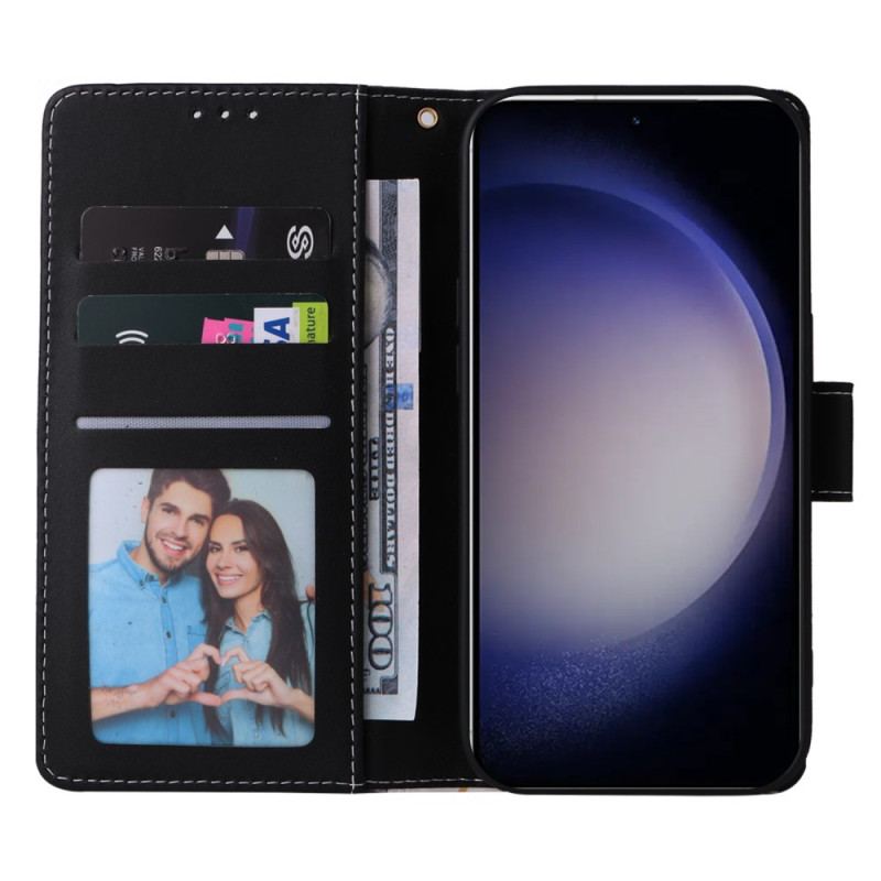 Etui Folio Samsung Galaxy S24 Plus 5g Marmurowy Nadruk Z Paskiem