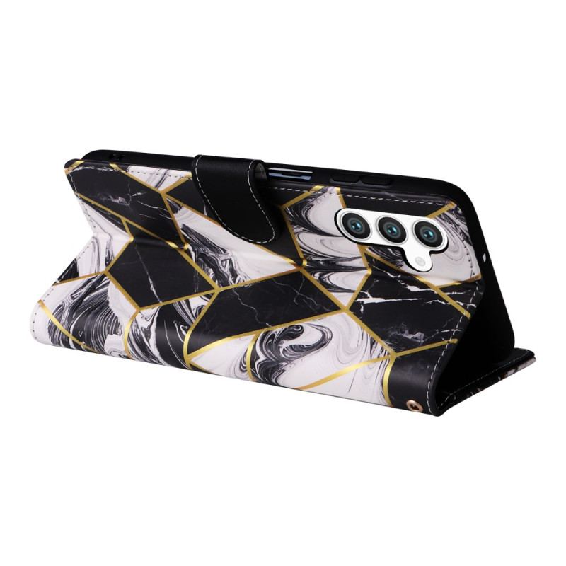 Etui Folio Samsung Galaxy S24 Plus 5g Marmurowy Nadruk Z Paskiem