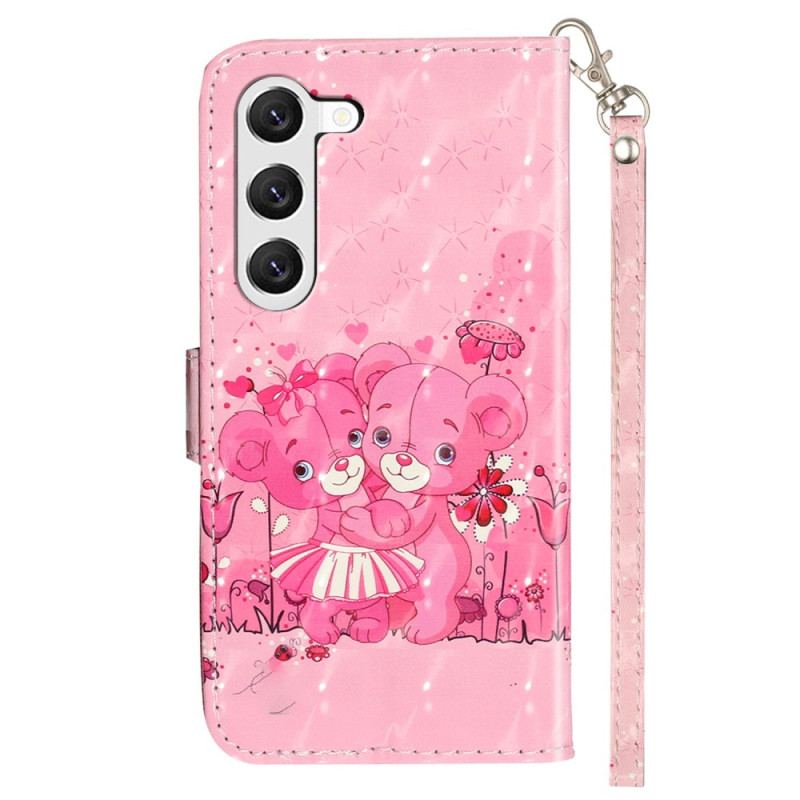 Etui Folio Samsung Galaxy S24 Plus 5g Misie Na Smyczy Etui Ochronne