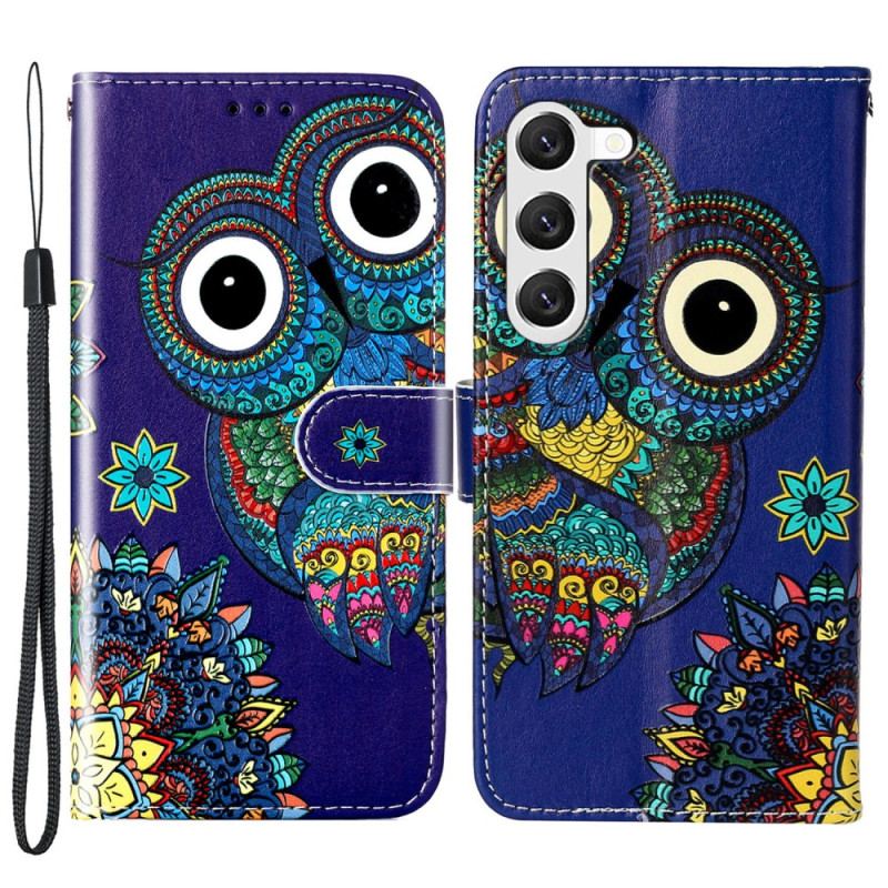 Etui Folio Samsung Galaxy S24 Plus 5g Niebieska Sowa Z Paskiem