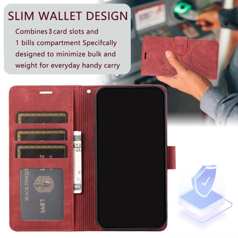 Etui Folio Samsung Galaxy S24 Plus 5g Orchidee I Motyle Z Paskiem