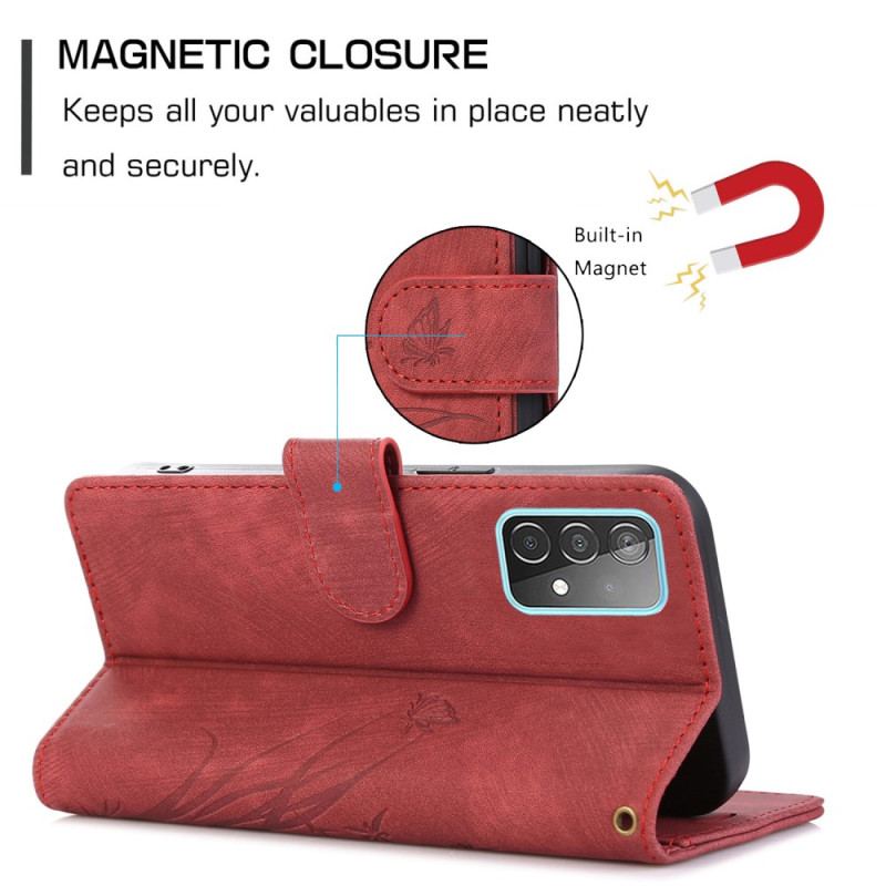 Etui Folio Samsung Galaxy S24 Plus 5g Orchidee I Motyle Z Paskiem