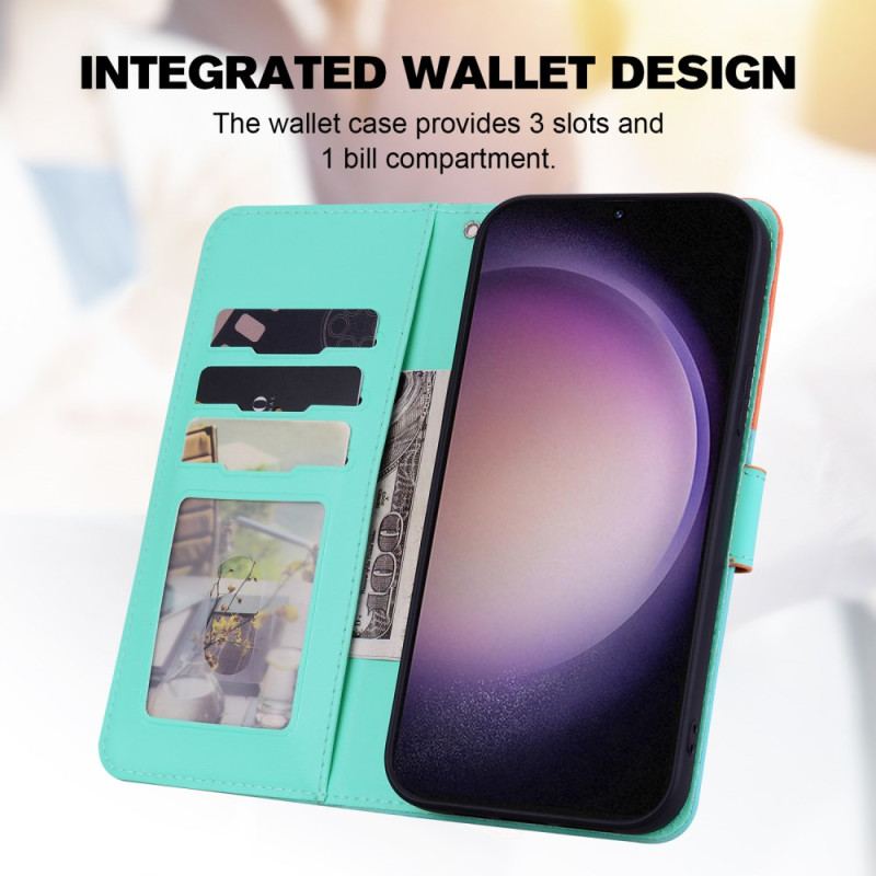 Etui Folio Samsung Galaxy S24 Plus 5g Śmieszne Zwierzęta Z Paskiem