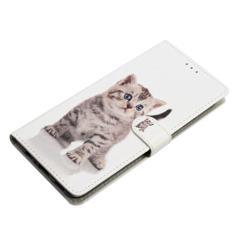 Etui Folio Samsung Galaxy S24 Plus 5g Słodki Kot Z Paskiem