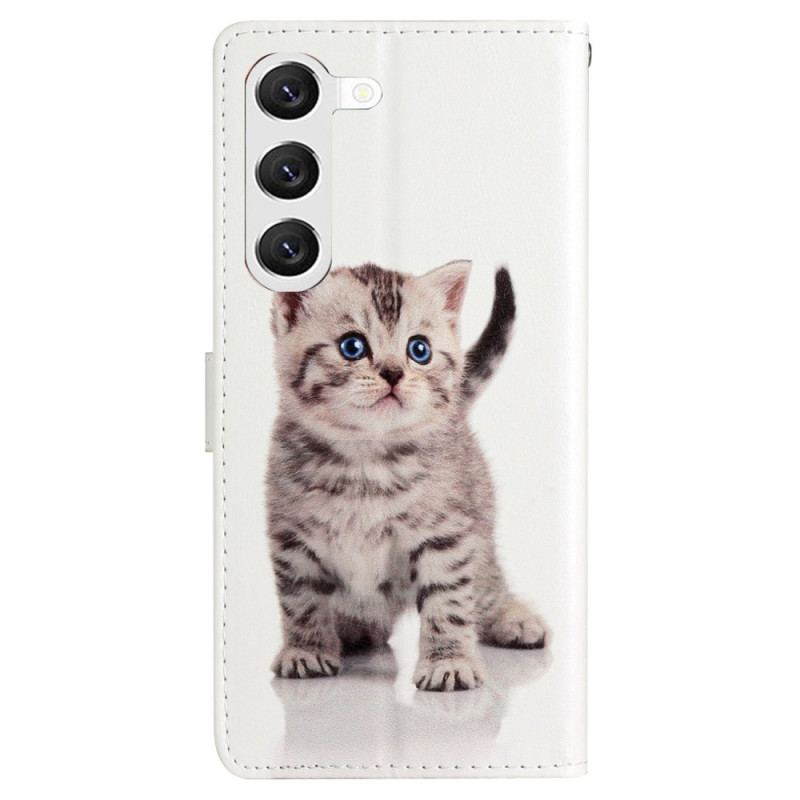 Etui Folio Samsung Galaxy S24 Plus 5g Słodki Kot Z Paskiem