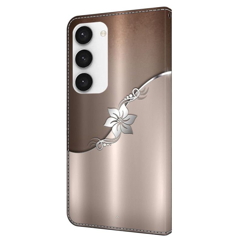 Etui Folio Samsung Galaxy S24 Plus 5g Srebrny Kwiat Etui Ochronne