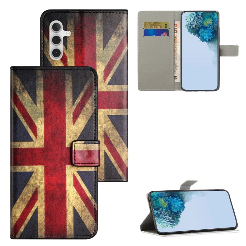Etui Folio Samsung Galaxy S24 Plus 5g Stara Angielska Flaga Etui Ochronne