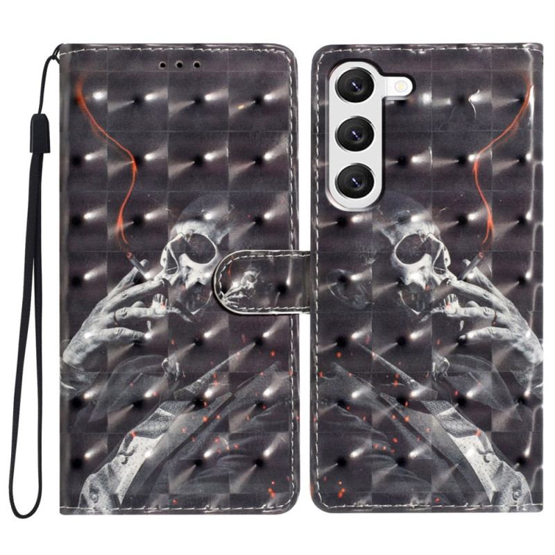 Etui Folio Samsung Galaxy S24 Plus 5g Szkielet Dymiący Z Paskiem
