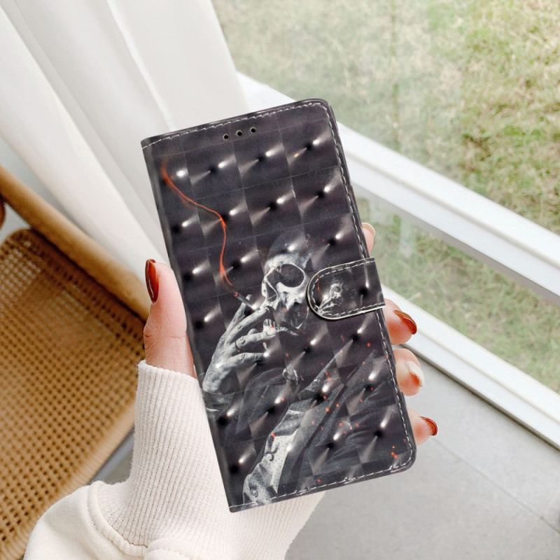 Etui Folio Samsung Galaxy S24 Plus 5g Szkielet Dymiący Z Paskiem