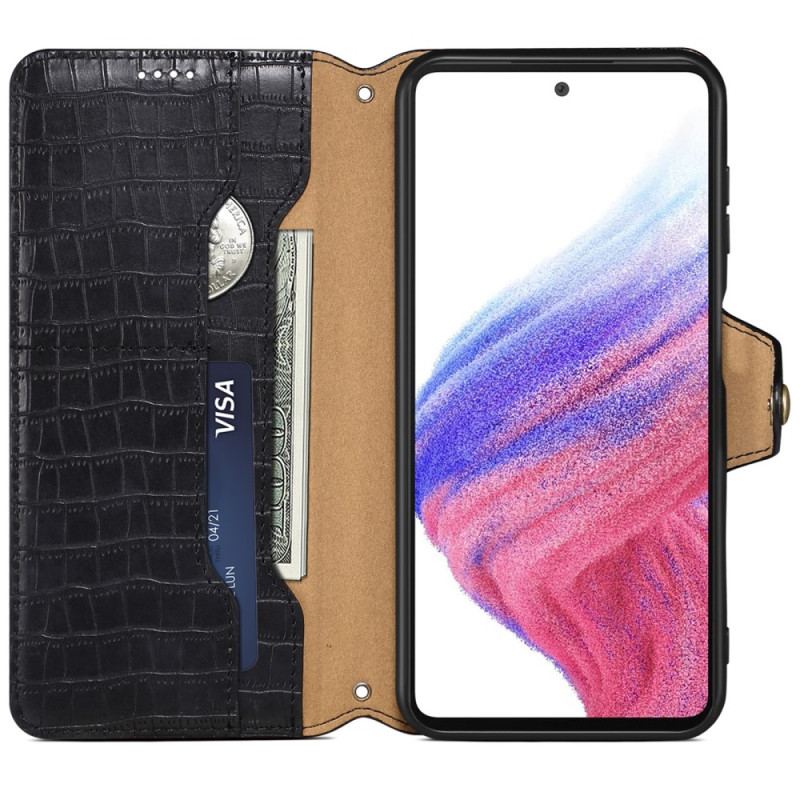 Etui Folio Samsung Galaxy S24 Plus 5g Tekstura Krokodyla Etui Ochronne