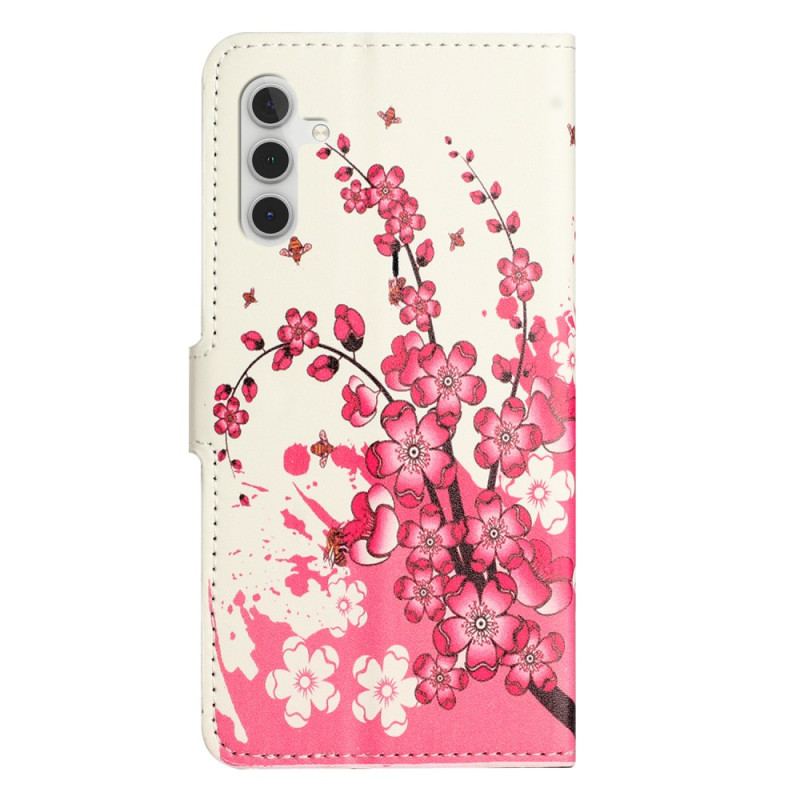 Etui Folio Samsung Galaxy S24 Plus 5g Tropikalne Kwiaty Etui Ochronne