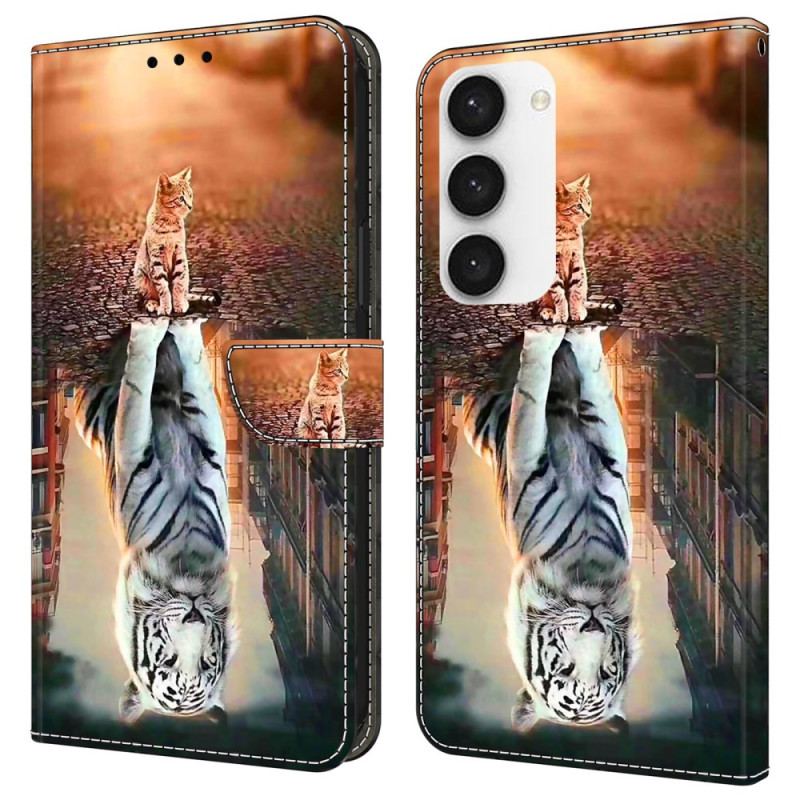 Etui Folio Samsung Galaxy S24 Plus 5g Wzór 3d Kota I Tygrysa Etui Ochronne