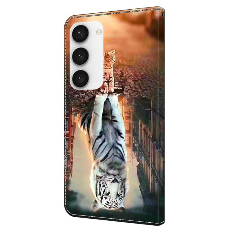 Etui Folio Samsung Galaxy S24 Plus 5g Wzór 3d Kota I Tygrysa Etui Ochronne