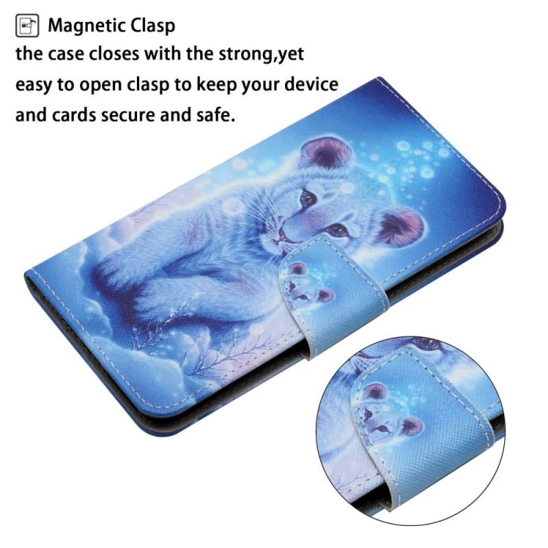 Etui Folio Samsung Galaxy S24 Plus 5g Wzór Lamparta Z Paskiem