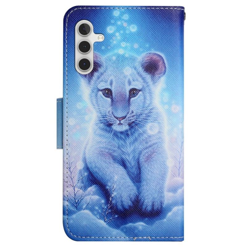 Etui Folio Samsung Galaxy S24 Plus 5g Wzór Lamparta Z Paskiem