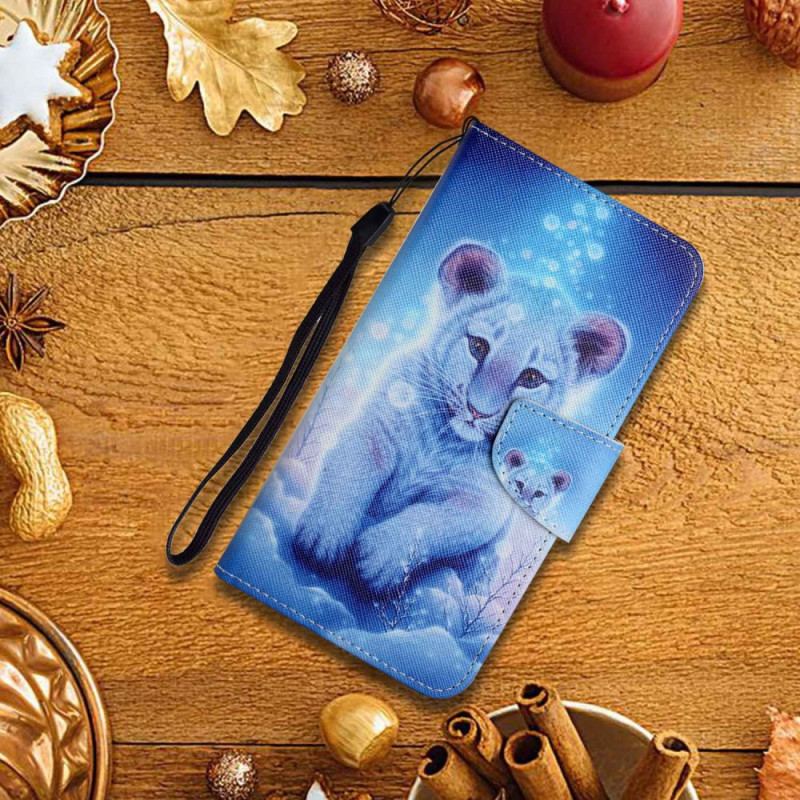 Etui Folio Samsung Galaxy S24 Plus 5g Wzór Lamparta Z Paskiem