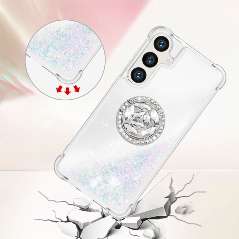 Etui Samsung Galaxy S24 Plus 5g Brokatowy Pierścień-wspornik Etui Ochronne