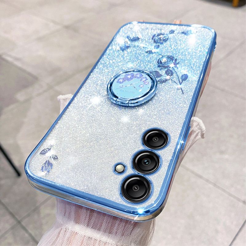 Etui Samsung Galaxy S24 Plus 5g Cekiny I Pierścień Podtrzymujący Kadem Etui Ochronne
