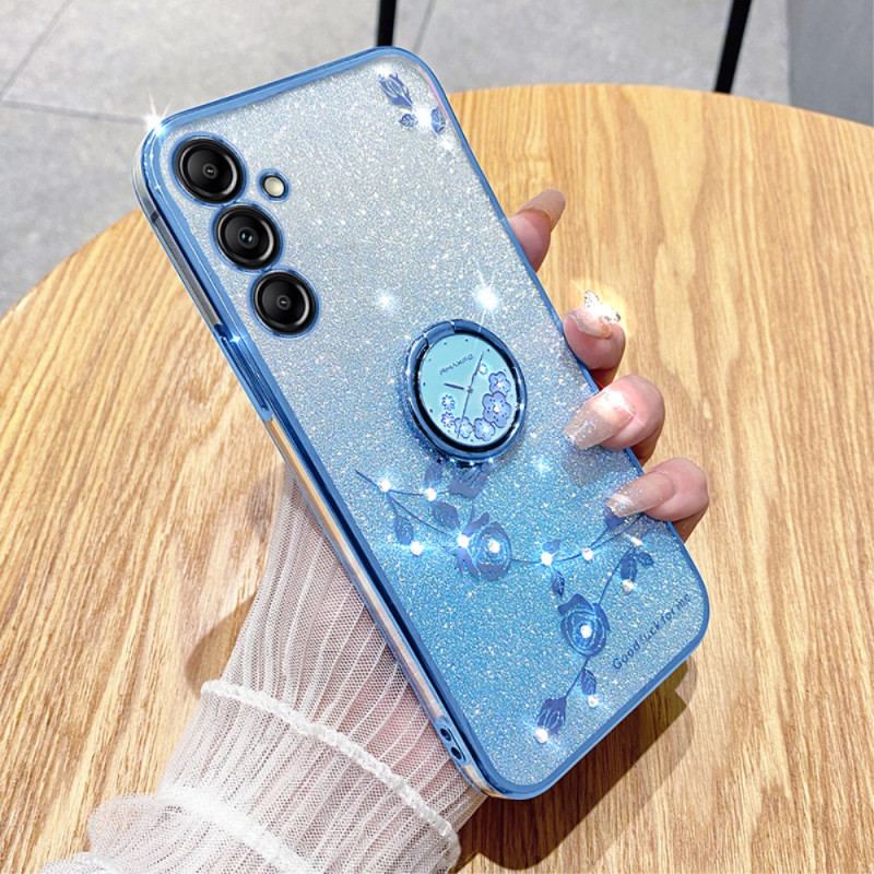 Etui Samsung Galaxy S24 Plus 5g Cekiny I Pierścień Podtrzymujący Kadem Etui Ochronne
