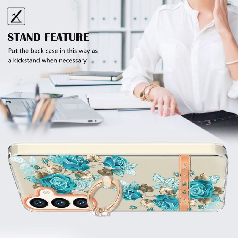 Etui Samsung Galaxy S24 Plus 5g Kwiatowy Uchwyt Na Pierścionek