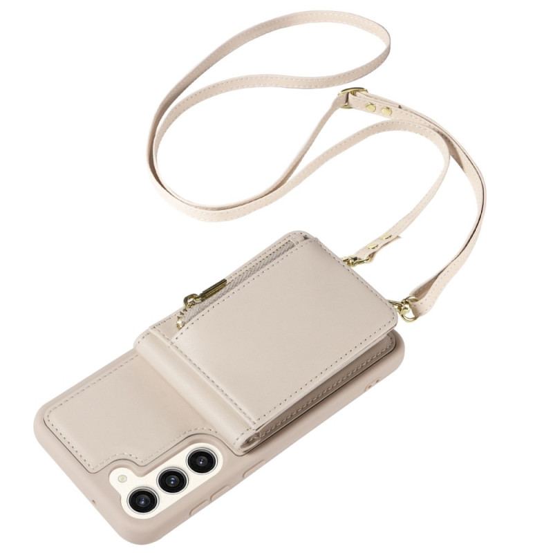 Etui Samsung Galaxy S24 Plus 5g Etui Na Karty Ze Smyczą Blokującą Rfid I Paskiem Na Ramię