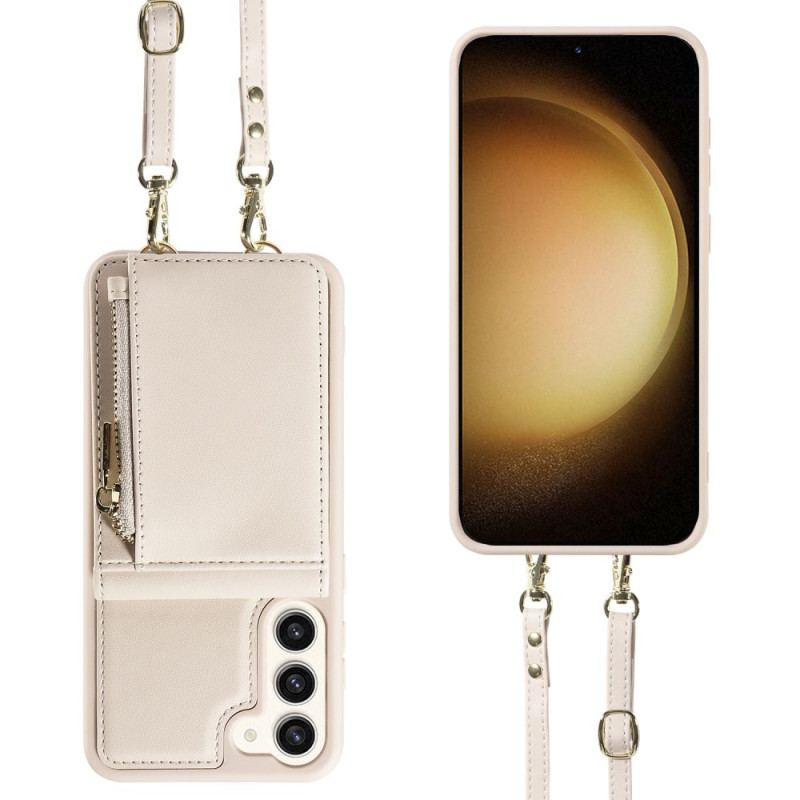 Etui Samsung Galaxy S24 Plus 5g Etui Na Karty Ze Smyczą Blokującą Rfid I Paskiem Na Ramię