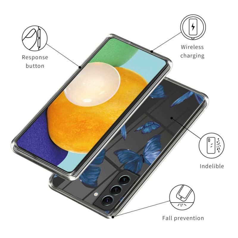 Etui Samsung Galaxy S24 Plus 5g Niebieskie Motyle Etui Ochronne