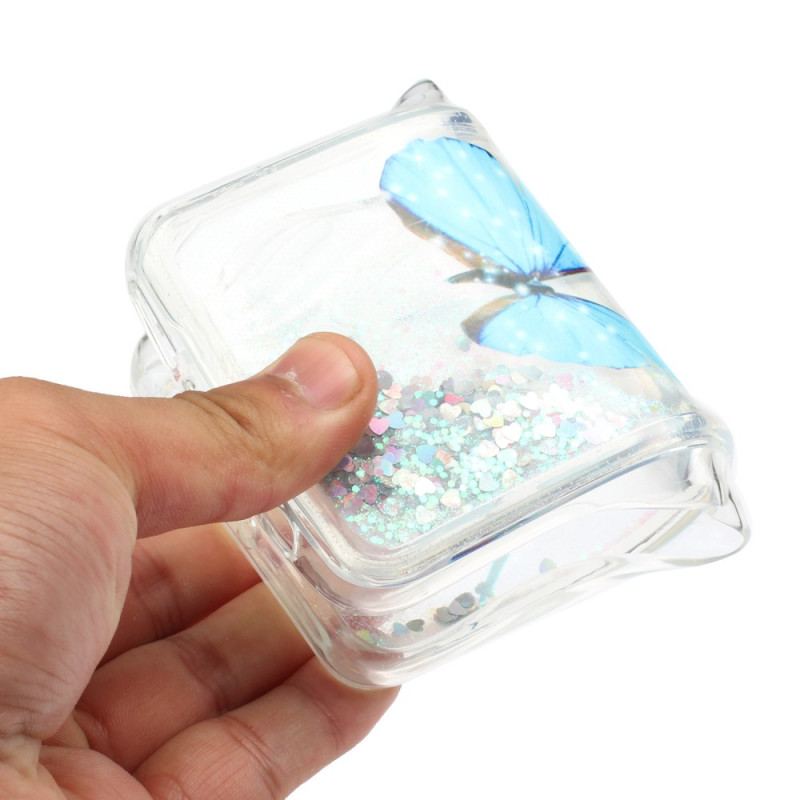 Etui Samsung Galaxy S24 Plus 5g Niebieskie Motyle W Płynie Brokat