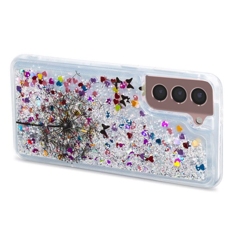 Etui Samsung Galaxy S24 Plus 5g Płynny Brokat Mniszka Lekarskiego Etui Ochronne