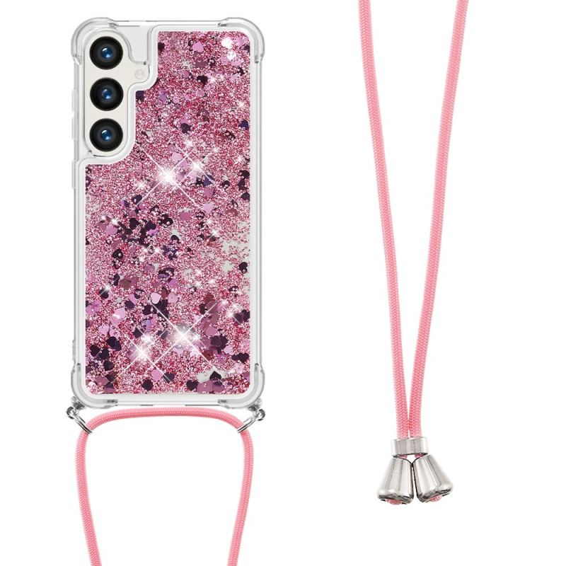 Etui Samsung Galaxy S24 Plus 5g Pływający Sznurek Z Cekinami