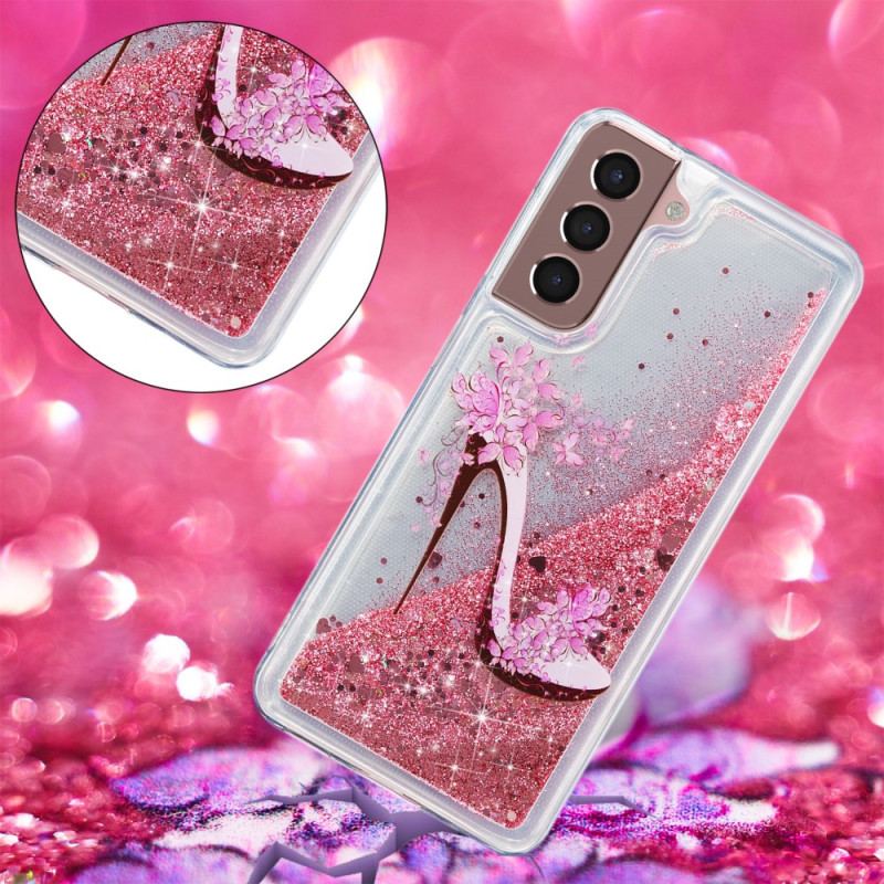 Etui Samsung Galaxy S24 Plus 5g Pompka Z Płynnym Brokatem