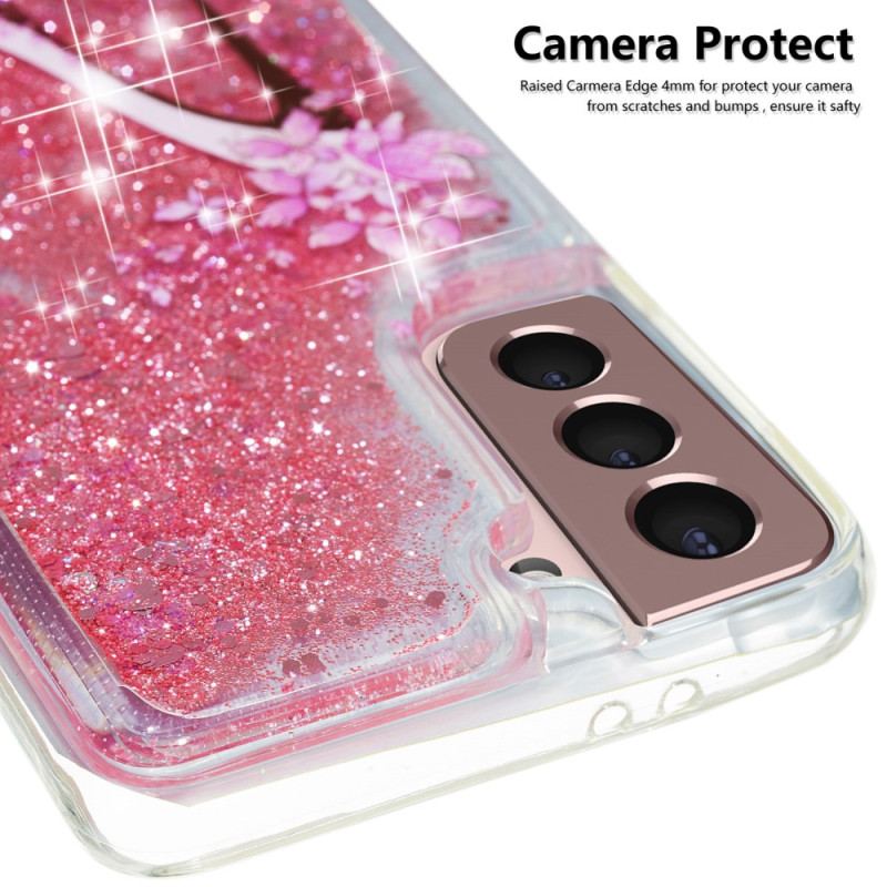 Etui Samsung Galaxy S24 Plus 5g Pompka Z Płynnym Brokatem