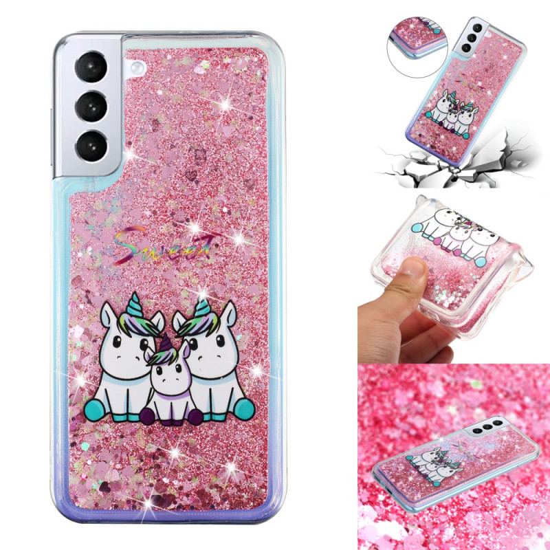 Etui Samsung Galaxy S24 Plus 5g Trzy Jednorożce W Płynie I Brokacie Etui Ochronne