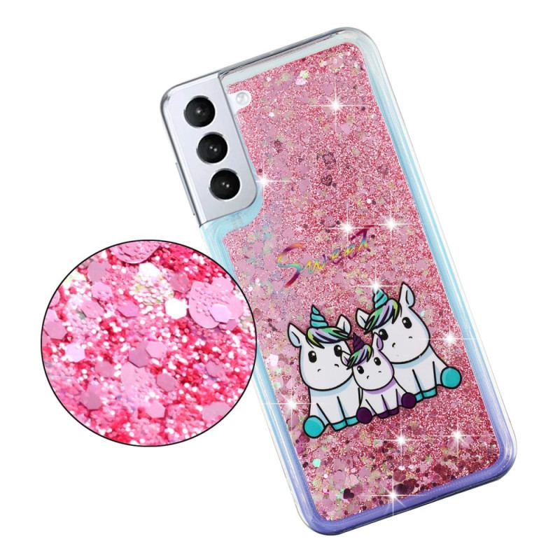 Etui Samsung Galaxy S24 Plus 5g Trzy Jednorożce W Płynie I Brokacie Etui Ochronne