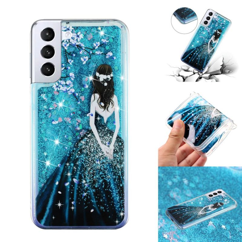 Futerały Samsung Galaxy S24 Plus 5g Etui Na Telefon Błyszczący Płyn Blue Girl