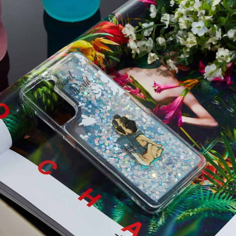 Futerały Samsung Galaxy S24 Plus 5g Etui Na Telefon Pies W Płynnym Brokacie